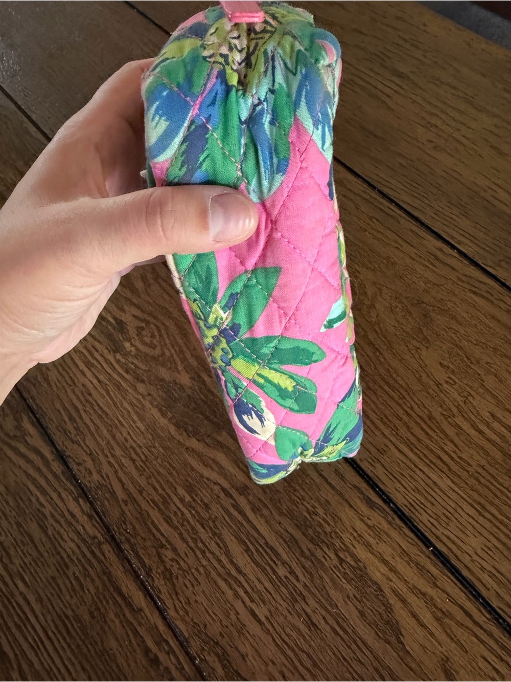 Vera Bradley Floral Cosmetic Pencil Case Cosmetic Bag Vintage Pattern Pink Blue - Picture 5 of 10